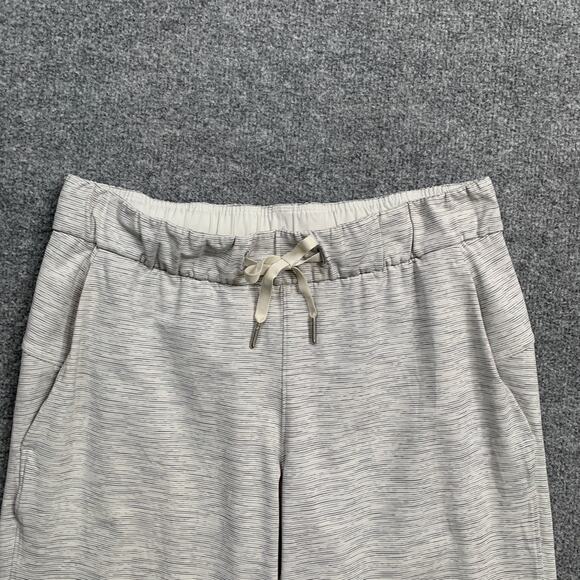 Lululemon Pants Womens 6 White Gray On the Fly 7/8 Space Dye Drawcord Pockets - Picture 4 of 14